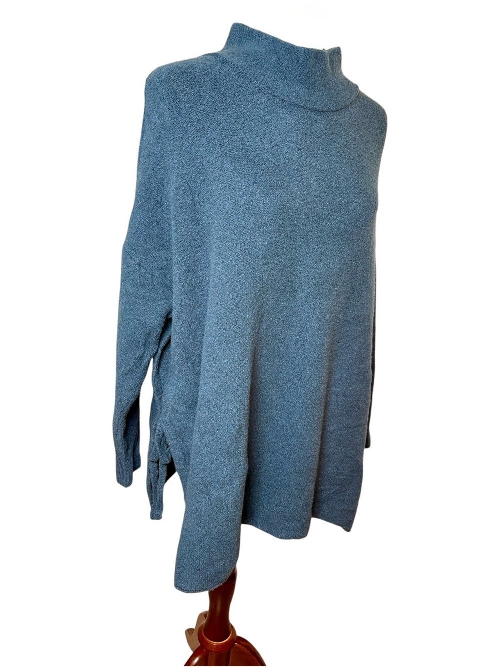 Pure Jill Blue Oversized Sweater Tunic Mock Neck with Side-Tie M/L - Picture 3 of 10